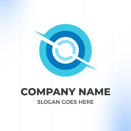 Vibrant Blue Circular Design Highlighting O Letter Logo Template
