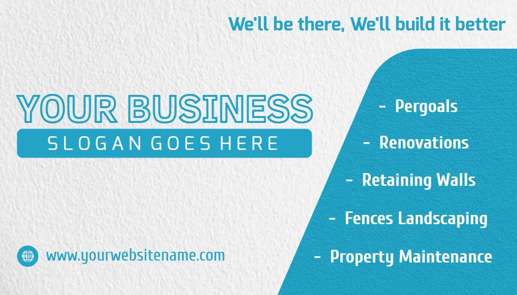 Vibrant Blue Construction Services Visiting Card Template