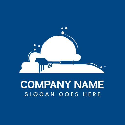 Vibrant Blue Design Highlighting Effective Pressure Washing Logo Template