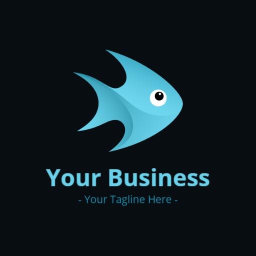 Vibrant Blue Fish Design for Creative 3D Branding Logo Template