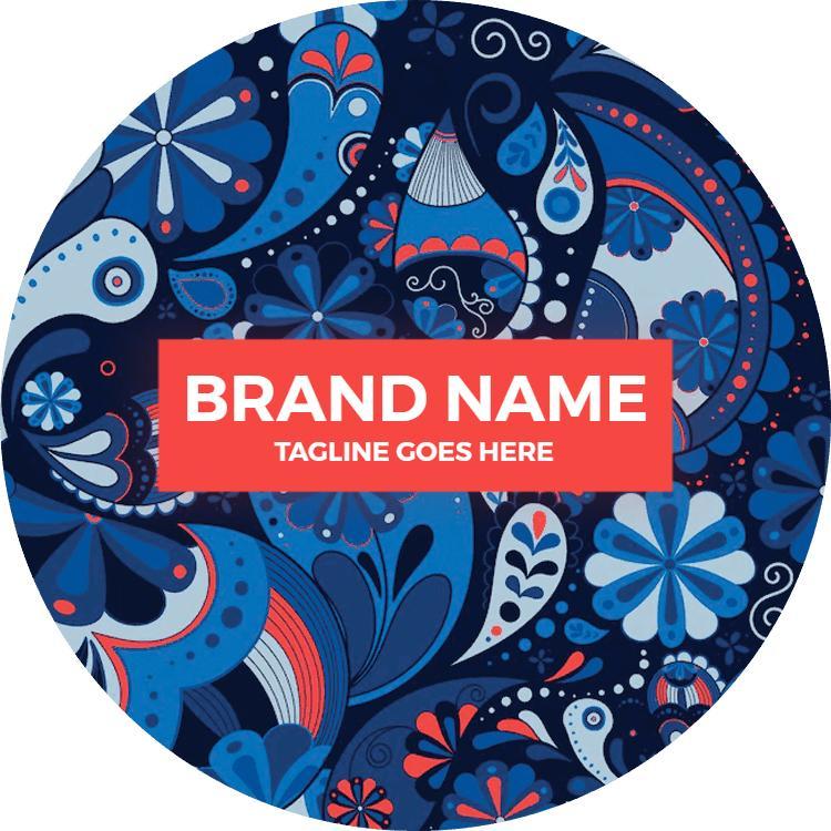 Vibrant Blue Floral Pattern Artistry Business Card Template