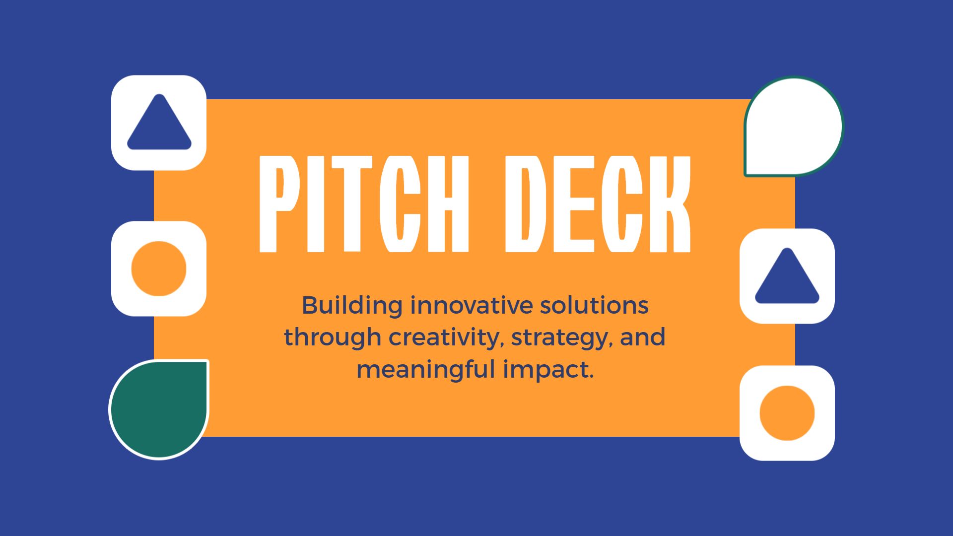 Vibrant Blue Geometric Creative Pitch Deck Presentation Template
