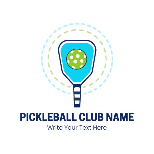 Vibrant Blue Paddle Design for Exciting Pickleball Club Logo Template
