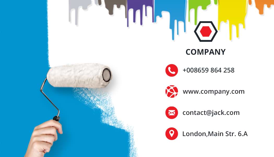 Vibrant Blue Painter Services Business Card Template