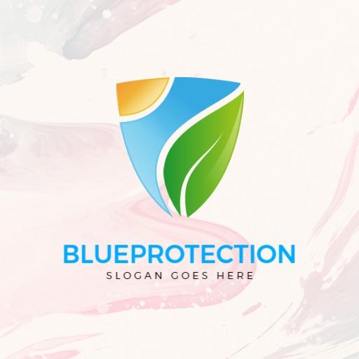 Vibrant Blue Shield Design Symbolizing Security Solutions Logo Template