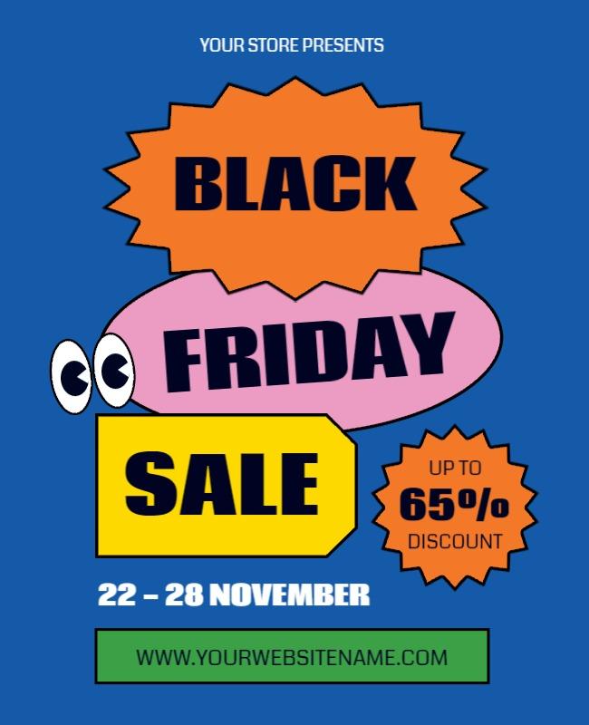Vibrant Bold Black Friday Sale Announcement Poster Template