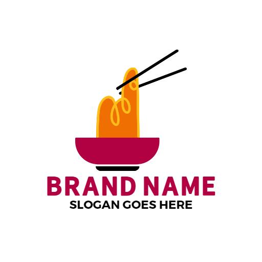 Vibrant Bowl of Noodles Illustrates Authentic Chinese Food Logo Template