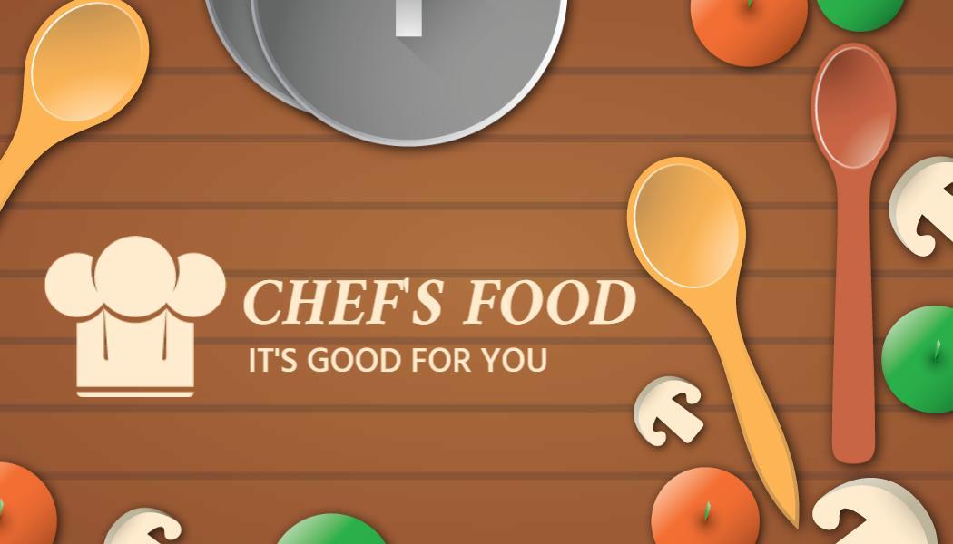 Vibrant Brown Chef's Food Catering Business Card Template