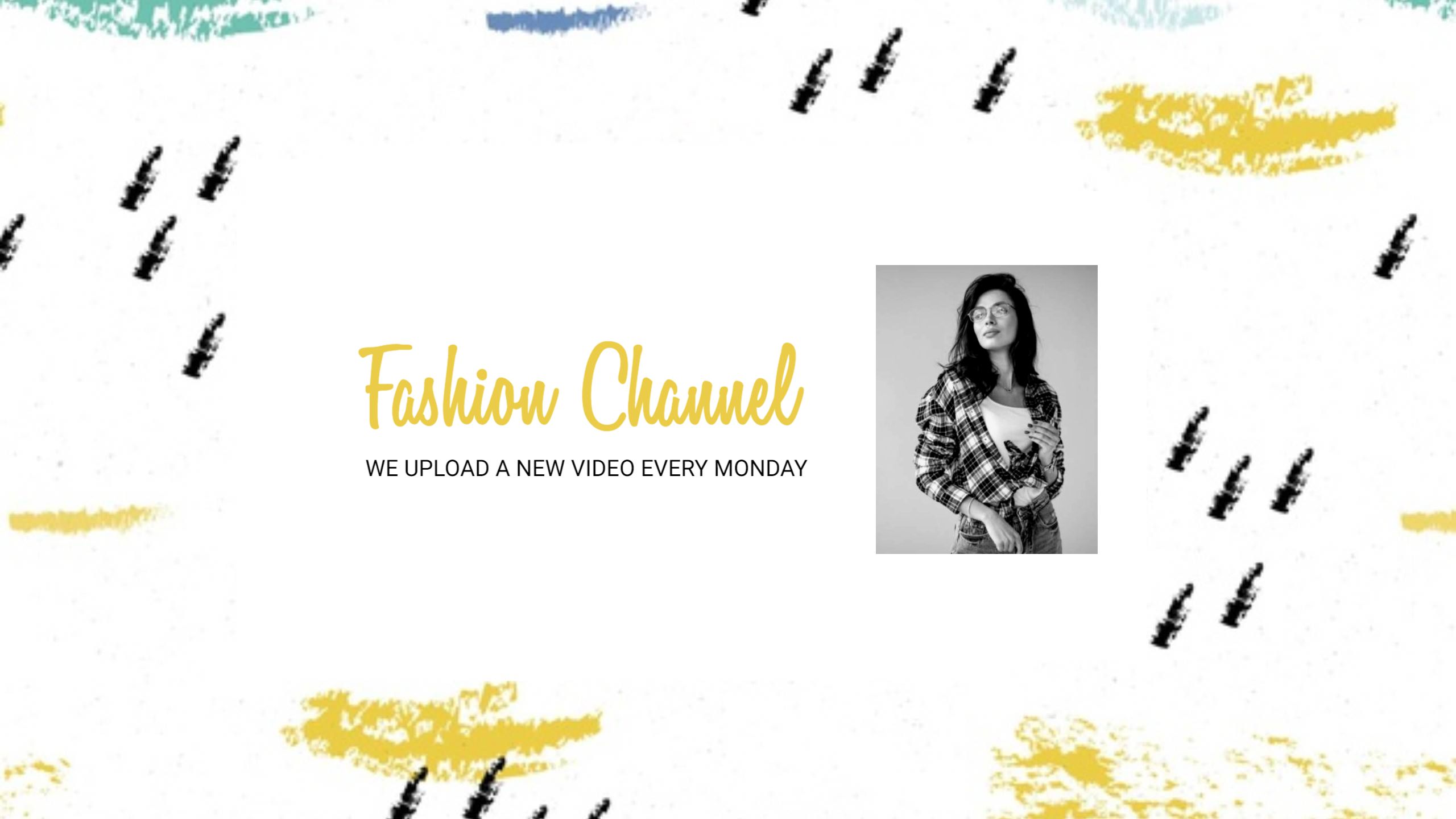 Vibrant Brush Strokes and Bold Colors Fashion YouTube Banner Template