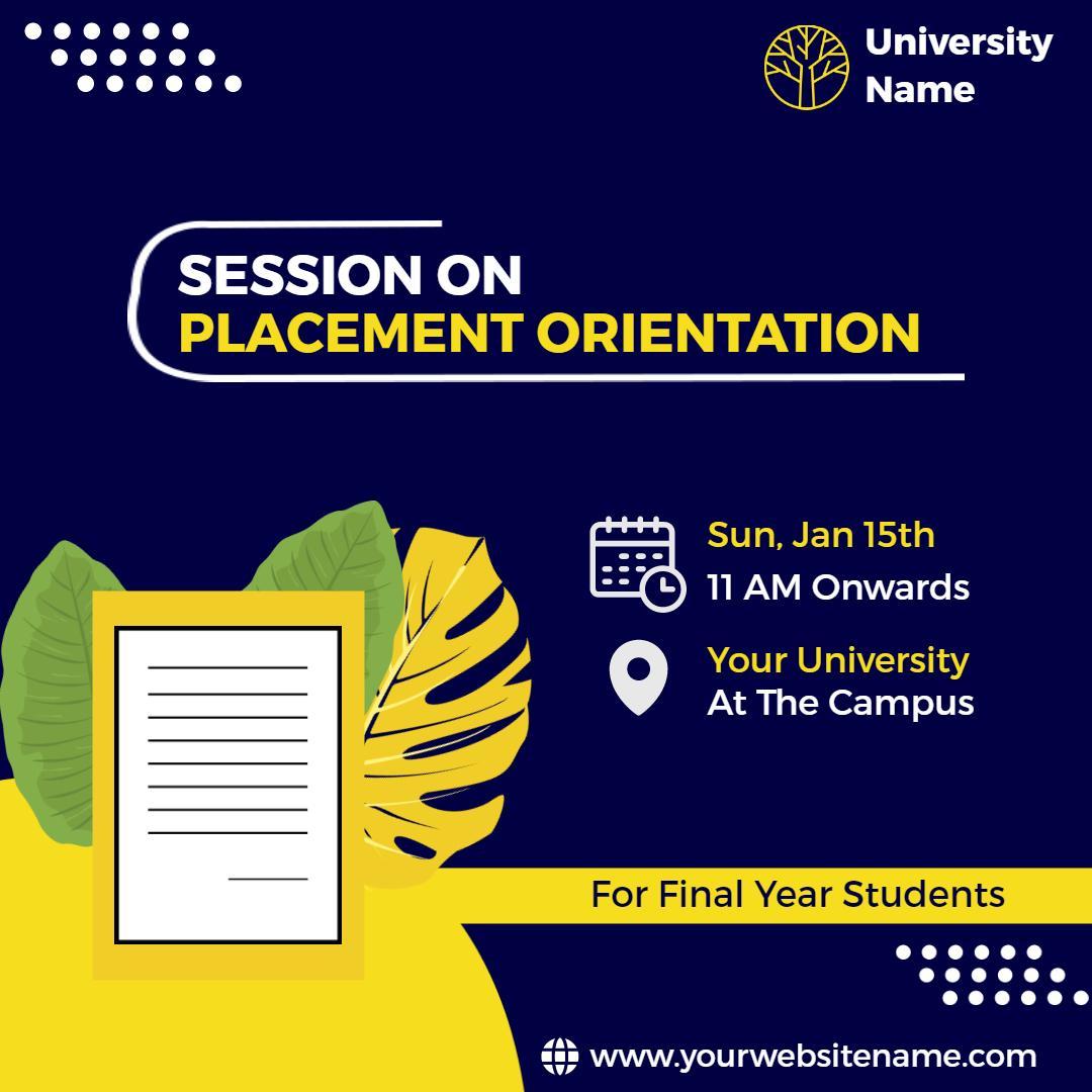 Vibrant Business Placement Orientation Session for Students Ad Template