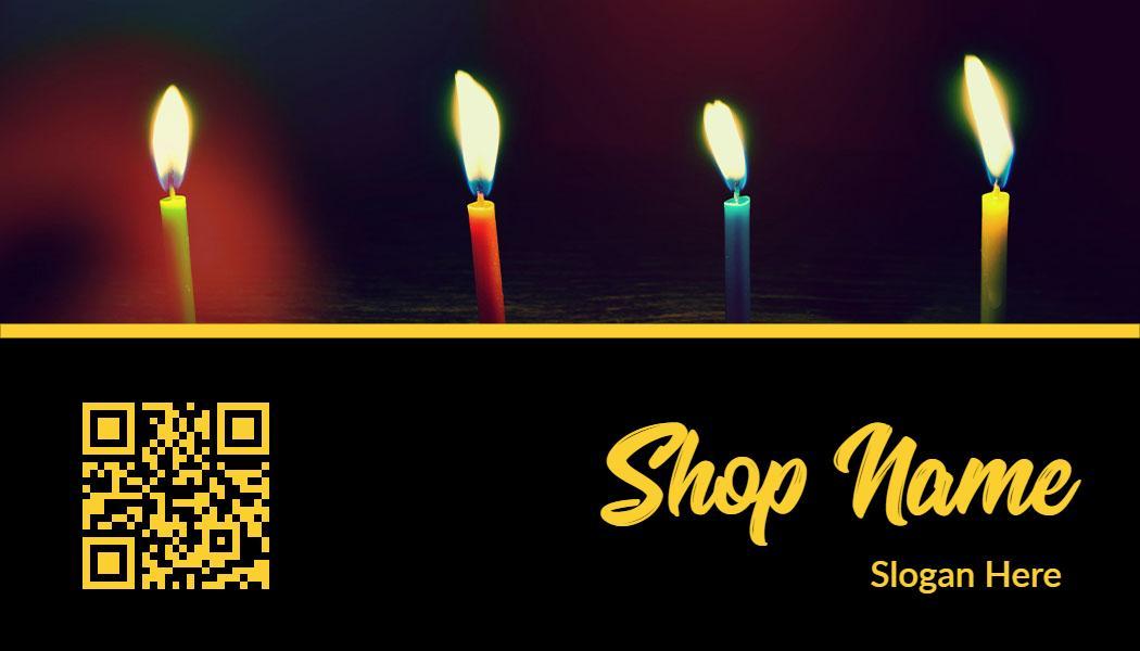 Vibrant Candlelight Celebration with Elegant Black Business Card Template