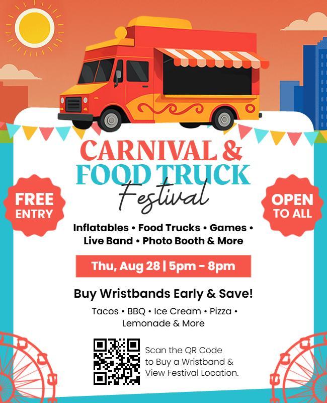 Vibrant Carnival and Food Truck Festival Flyer Template