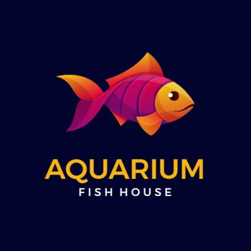 Vibrant Cartoon Goldfish Illustrating Aquarium Business Logo Template