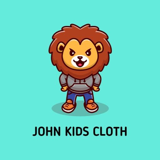 Vibrant Cartoon Lion Character Representing Kids Clothing Logo Template