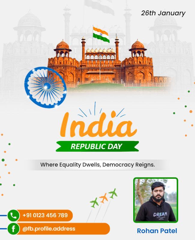 Vibrant Celebration of Indian Republic Day Poster Template
