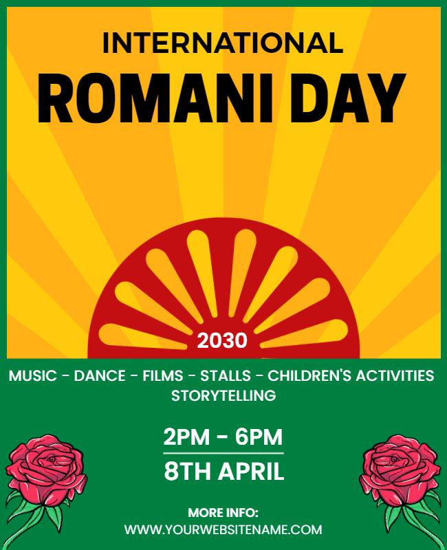 Vibrant Celebration of International Romani Day Poster Template