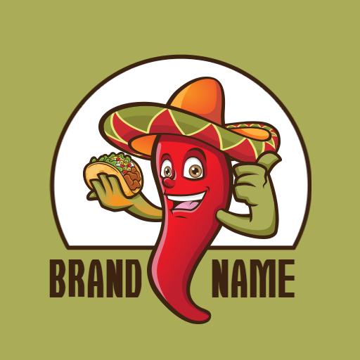 Vibrant Chili Pepper and Taco Design Celebrating Mexico Logo Template