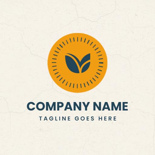 Vibrant Circular Design Featuring Green Leaf Elements Logo Template