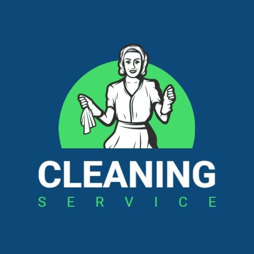 Vibrant Circular Design Showcasing Cleaning Service Logo Template