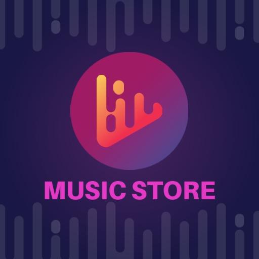 Vibrant Circular Design Showcasing Music Store Experience Logo Template