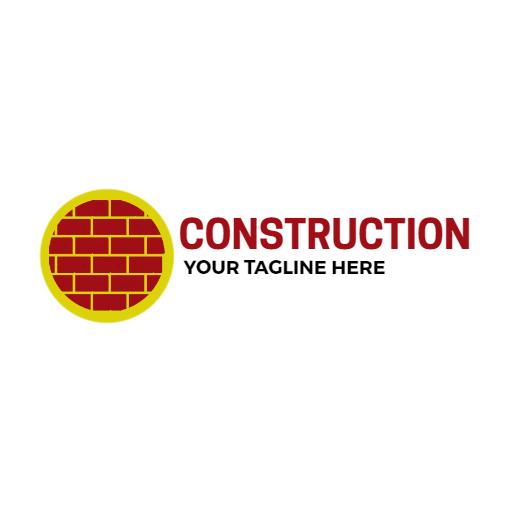 Vibrant Circular Logo Featuring Brickwork and Construction Theme Logo Template