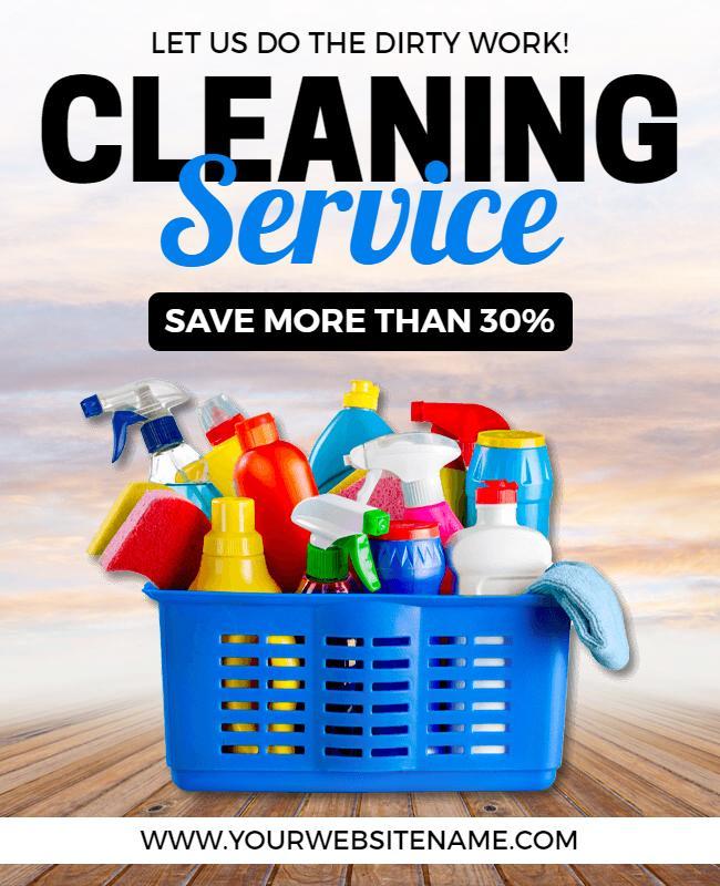 Vibrant Cleaning Service Promotional Offer Poster Template