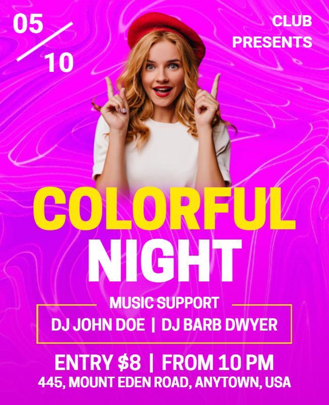 Vibrant Club Night Event Flyer Template