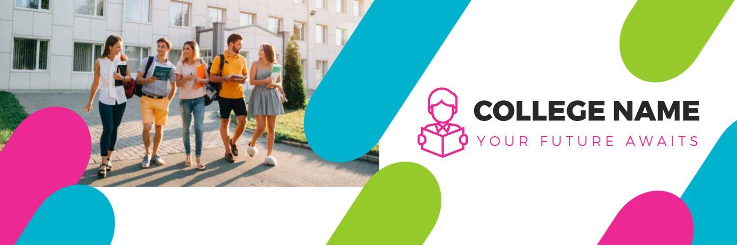 Vibrant College Student Friendship and Learning Journey Twitter Banner Template