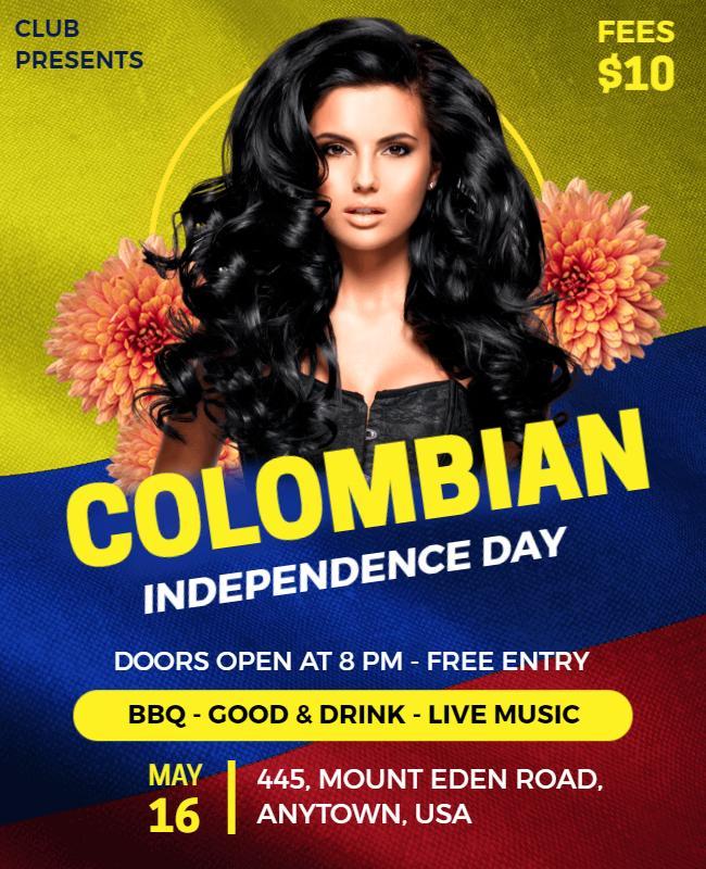Vibrant Colombian Independence Day Celebration Poster Template