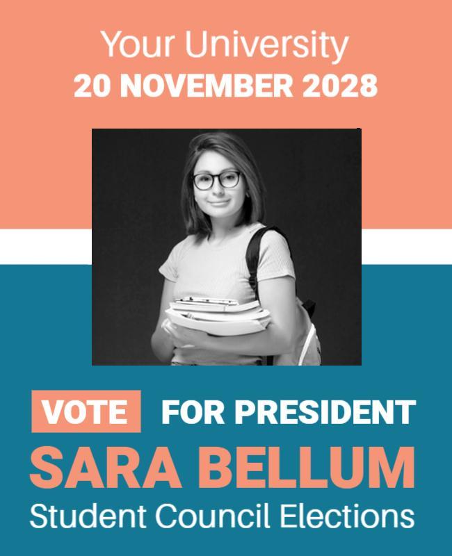 Vibrant Color-Block Student Council Elections Poster Template