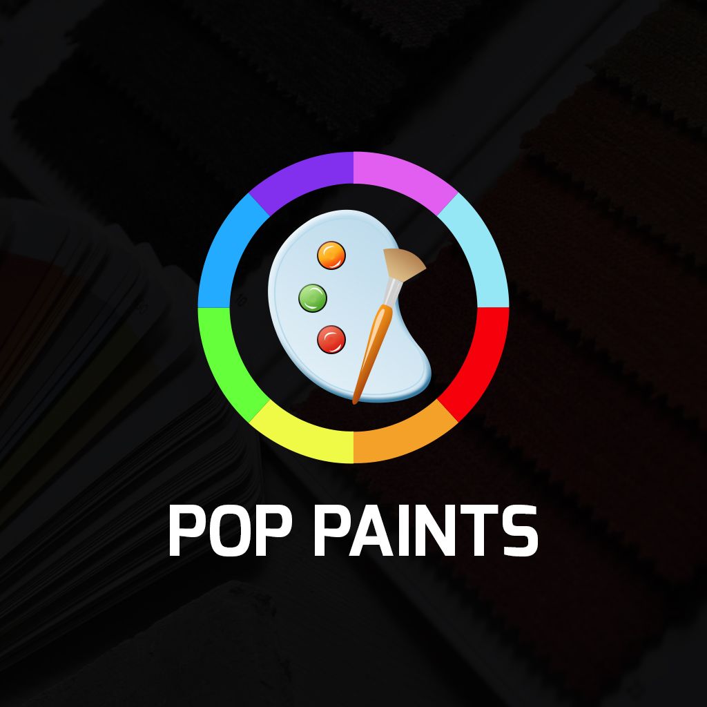 Vibrant Color Palette Featuring Artistic Paint Tools Logo Template