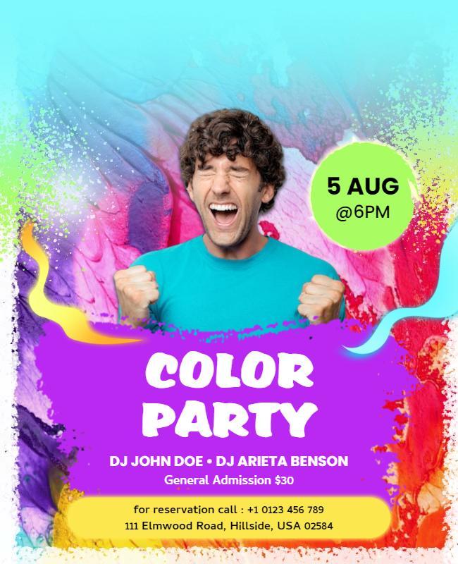 Vibrant Colorful Theme for Exciting Party Flyer Template