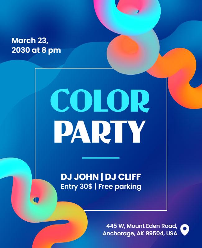 Vibrant Color Party Event Flyer Template