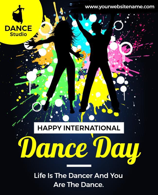 Vibrant Color Splash Dance Celebration Poster Template