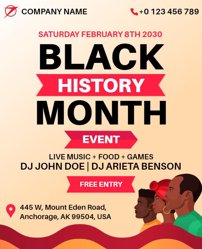 Vibrant Colorful Black History Month Celebration Poster Template