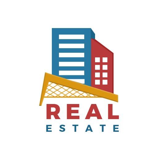 Vibrant Colorful Building Design Representing Real Estate Logo Template