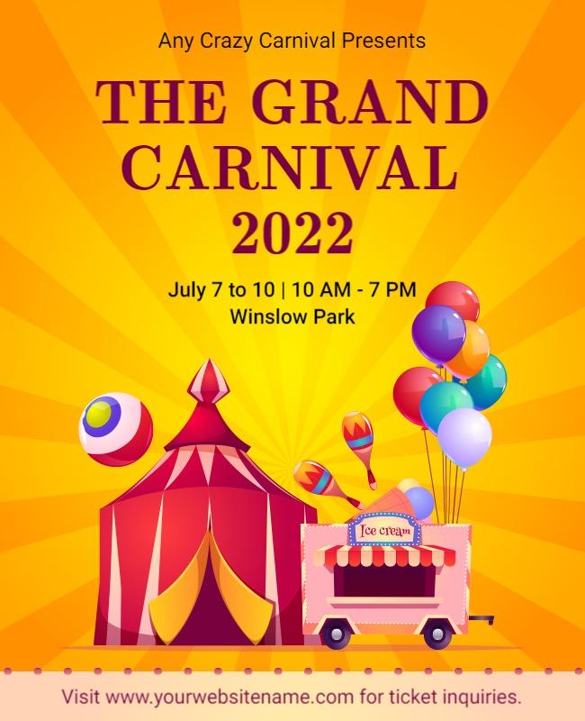 Vibrant Colorful Carnival Fun Celebration Poster Template