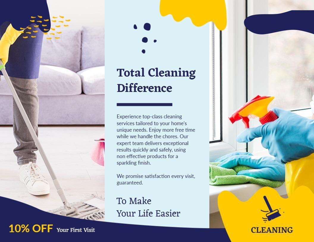Vibrant Colorful Cleaning Services Satisfaction Guarantee Brochure Template