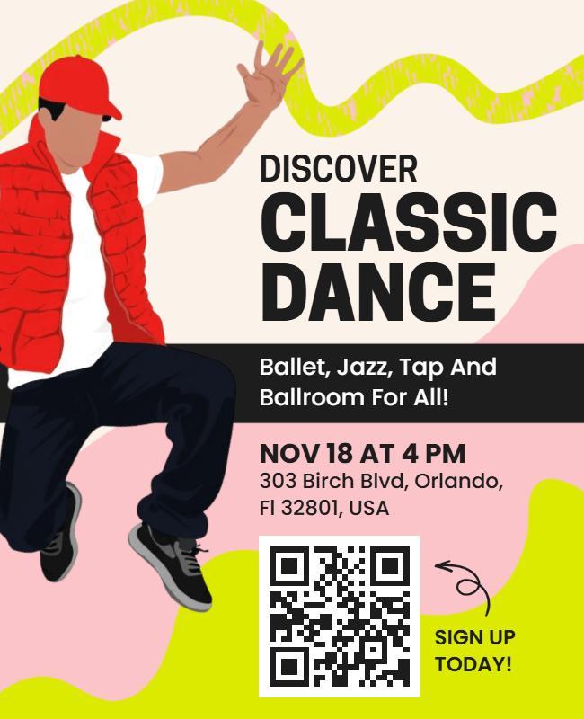 Vibrant Colorful Dance Event Discovery Poster Template