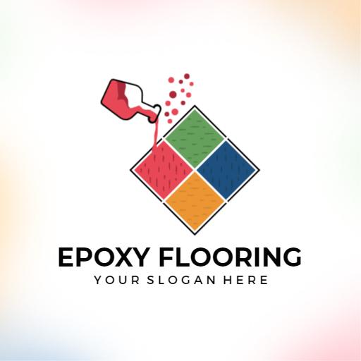 Vibrant Colorful Design Showcasing Epoxy Flooring Logo Template