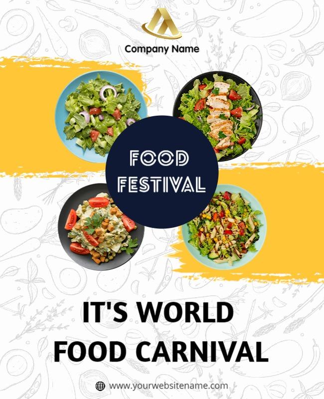 Vibrant Colorful Food Festival Carnival Poster Template
