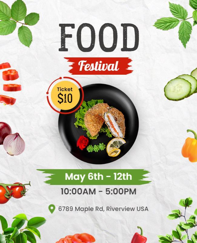 Vibrant Colorful Food Festival Celebration Poster Template