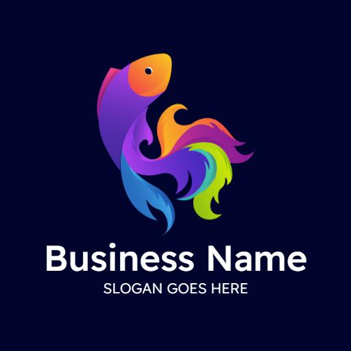 Vibrant Colorful Guppy Design Representing Aquatic Life Logo Template