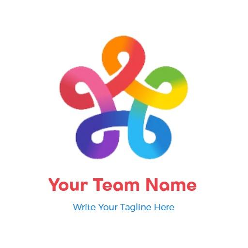 Vibrant Colorful Interconnected Shape Representing Team Spirit Logo Template