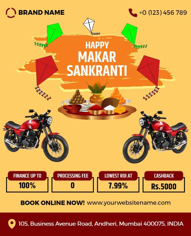 Vibrant Colorful Makar Sankranti Festival Special Poster Template