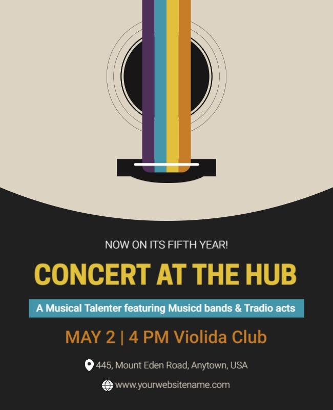 Vibrant Colorful Music Concert Event Poster Template