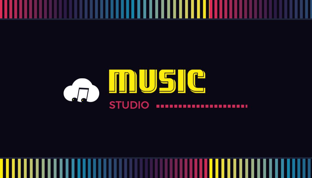 Vibrant Colorful Music Studio Business Card Template