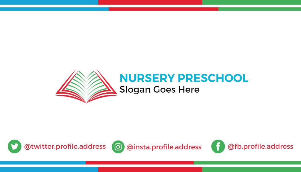Vibrant Colorful Nursery Preschool Education Business Card Template