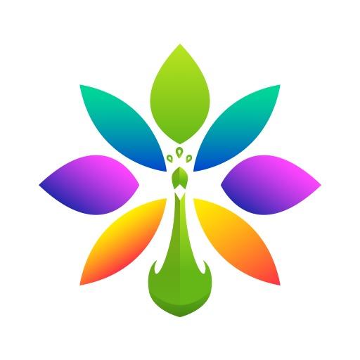 Vibrant Colorful Peacock Design Representing Beauty Logo Template