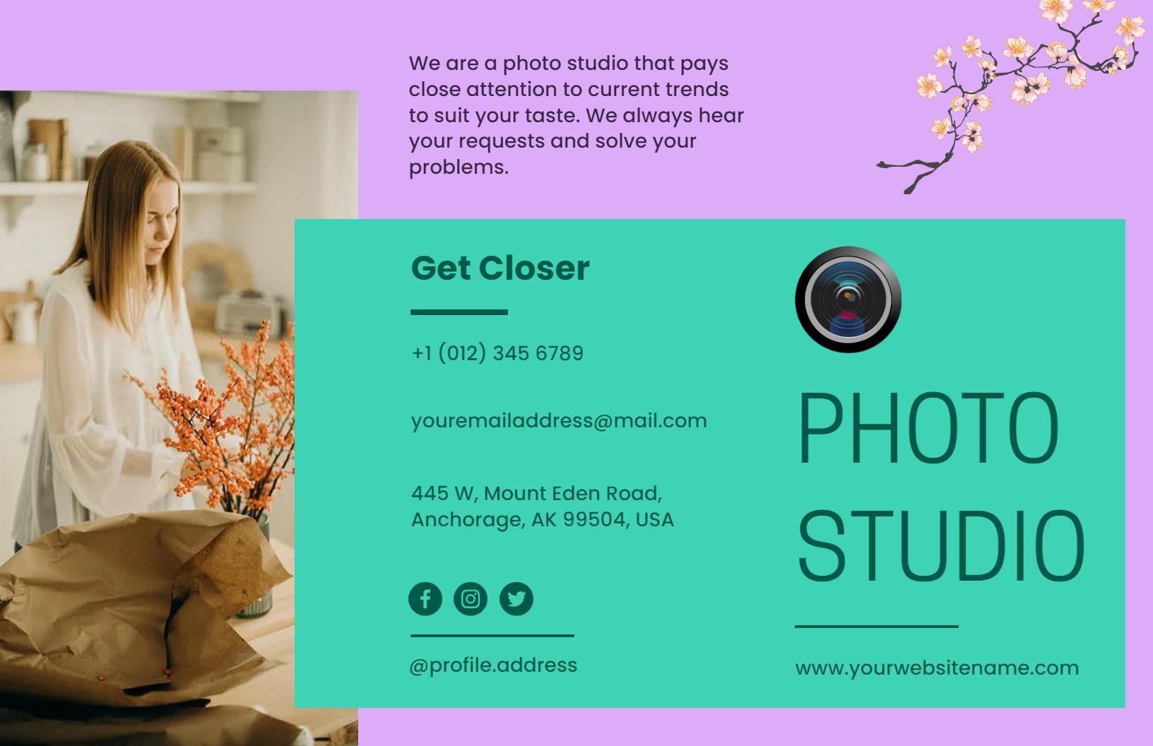 Vibrant Colorful Photography Studio Services Portfolio Brochure Template